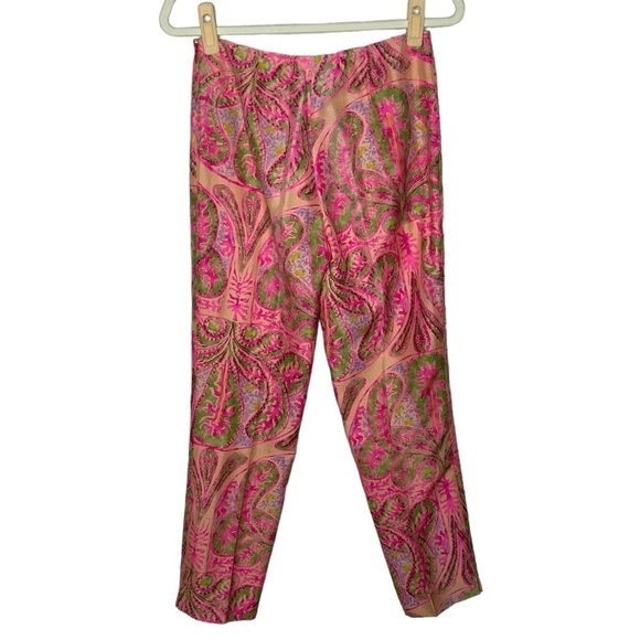 Ralph Lauren Black Label Paisley Print Silk Trousers - Picture 2 of 15